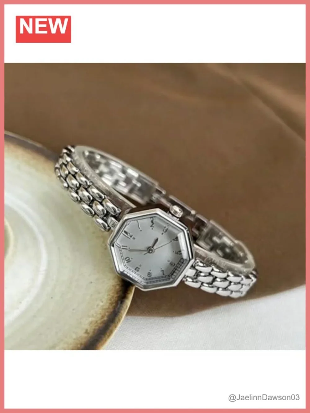 Women's Octagonal Stainless Steel Quartz Dress Watch